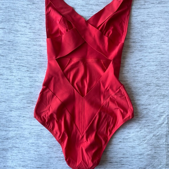 Pain de Sucre Capri Luxury Bathing Suit One-Piece Coral Red - Picture 8 of 14